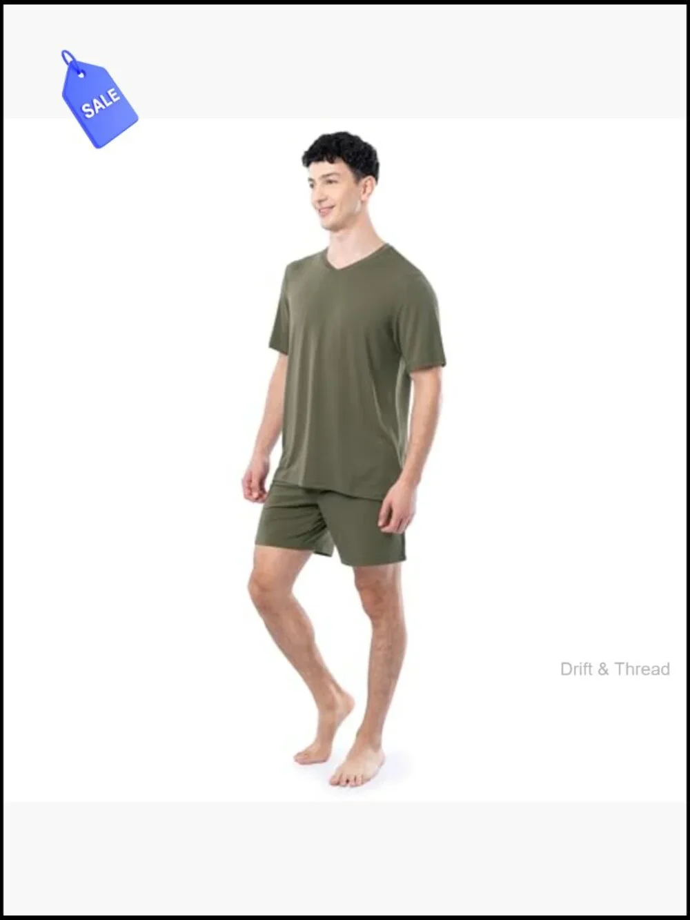 Men's 360 Stretch V-Neck Tee & Short Sleeve Pajama Set - Relaxed Fit